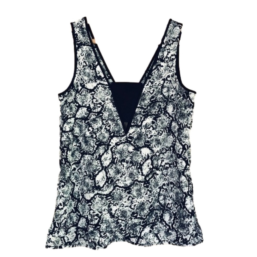 EXPRESS abstract reptile print cut out top size XS